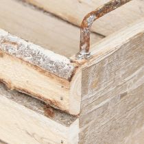 Artikel Pflanzkasten Holz Rinde Natur Griff L29cm/23cm Set 2St