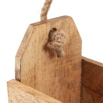 Artikel Pflanzkasten Holz mit Henkel Eckig Natur Jute 27x12x17cm