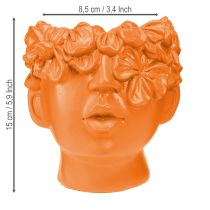 Artikel Pflanzkopf Übertopf Büste Pflanztopf Orange 13,5×13×14cm