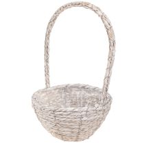 Artikel Pflanzkorb 2er-Set Stroh Natur Weiß Ø23/28 Shabby Chic