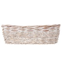 Artikel Korb Pflanzkorb mit Folieneinsatz oval Weiß 37cm