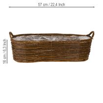 Artikel Pflanzkorb mit Henkeln Korb oval Braun 57/50/42cm 3er-Set