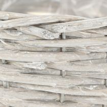 Artikel Pflanzkorb Weidenkorb Set Weißgrau Shabby Chic Dekoration 3er