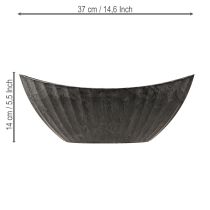 Artikel Pflanzschale mit Rillen oval Schiffchen Anthrazit 36cm