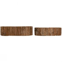 Artikel Pflanzschale oval Rinde Natur 30,5×15cm / 24×11cm 2er-Set