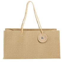 Artikel Pflanztaschen Papier Natur Gerippt 24x12x12cm 8 St