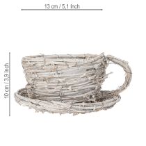Artikel Teetasse Naturmaterial mit rustikalem Charme für exklusive Indoor Dekoration 13cm