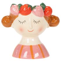 Artikel Gesicht Blumentopf Mädchen mit Erdbeeren schlafend Dekoration Wohnzimmer Frühling 13cm