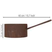 Artikel Pflanztopf Metall Übertopf Rost Pfanne Deko Ø20cm H11cm