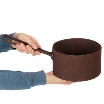 Artikel Pflanztopf Metall Übertopf Rost Pfanne Deko Ø20cm H11cm