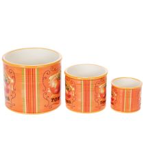 Artikel Tomaten Pflanztopf Set Keramik Dekorative Blumentöpfe für Küche und Retro Deko 14cm 3er-Set