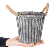 Artikel Pflanztopf aus Metall, Deko-Topf mit Henkeln, Pflanzgefäß, Übertopf Ø16,5cm