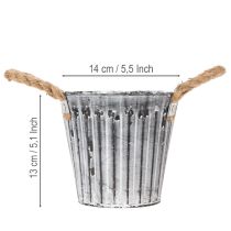 Artikel Pflanztopf mit Henkeln, Übertopf aus Metall, Deko Topf zum Bepflanzen Ø14,5cm