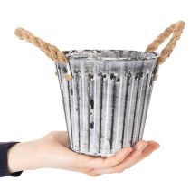 Artikel Pflanztopf mit Henkeln, Übertopf aus Metall, Deko Topf zum Bepflanzen Ø14,5cm
