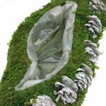 Pflanzgefäß Moos und Zapfen Welle Grün, Weiß gewaschen 41×15cm