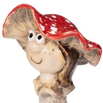 Artikel Pilz Stecker Dekofigur Mädchen und Junge Fliegenpilz mit Gesicht 13cm 2St
