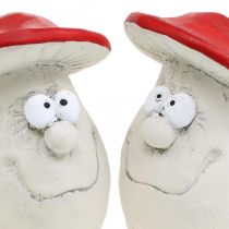 Artikel Pilze zum Dekorieren, Silvesterdeko, Waldpilz, Betondeko Rot, Weiß H10cm B12,5cm 2St
