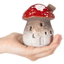 Artikel Pilzhaus Lichthäuschen Deko Figur Fliegenpilz mit Schornstein 10cm 2St