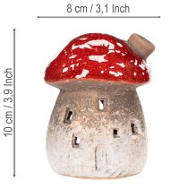 Artikel Pilzhaus Lichthäuschen Deko Figur Fliegenpilz mit Schornstein 10cm 2St