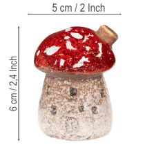 Artikel Pilzhaus Dekoration Miniatur Fliegenpilz 6cm 2St