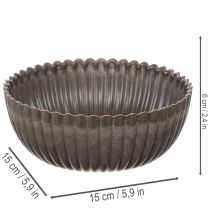 Artikel Schale geriffelt anthrazit Deko Schale rund 15cm 2St