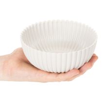 Artikel Schale rund geriffelt in Weiß für vielseitige Dekoration 15cm 2St