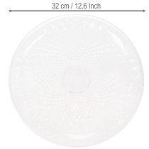 Artikel Deko Teller transparent rund Schale mit Fuß 32cm