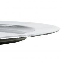 Artikel Kunststoffteller Silber Ø33cm mit Glasureffekt