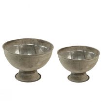 Artikel Pokalschale Deko Pokal Metall Grau Ø12,5/15cm 2er-Set