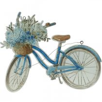 Dekoschild Holz Fahrrad Sommerdeko Schild zum Hängen Blau, Weiß 31×25cm