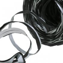 Artikel Raffia Band Schwarz Silber Geschenkband Dekoband 200m