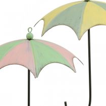 Metallschirme, Frühling, Regenschirme zum Hängen, Herbstdeko Rosa/Grün, Blau/Gelb H29,5cm Ø24,5cm 2er-Set