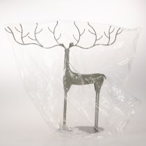 Artikel Deko-Hirsch-Skulptur mit großem Geweih moderne Metalloptik 48cm