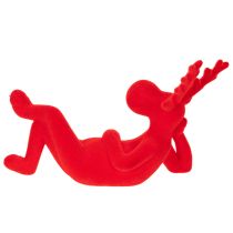 Artikel Dekofigur Rentier rot liegend modernes Design 24cm 2St