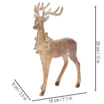 Artikel Dekofigur Hirsch mit Geweih zum Aufstellen Weihnachtsdeko 28cm