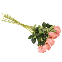 Artikel Kunstblume Rose im Bund Langer Stiel 62cm 12St