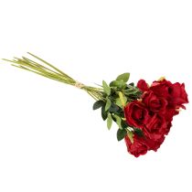 Artikel Künstliche Rose mit langem Stiel Rote Kunstblume 62cm 12St