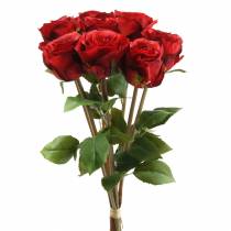 Rose im Bund künstlich Rot 36cm 8St