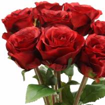Rose im Bund künstlich Rot 36cm 8St