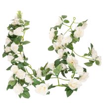 Artikel Künstliche Rosen Girlande mit weißen Blüten für Dekoration 170cm