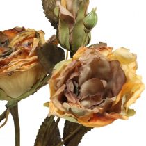 Artikel Deko Rosen Blumenstrauß Kunstblumen Rosenstrauß Gelb 45cm 3 St