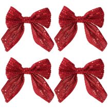 Artikel Rote Samtschleifen Geschenkschleifen Pailletten 12cm 4St