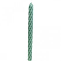 Rustic Kerzen Stabkerzen durchgefärbt Grün 350/28mm 4St