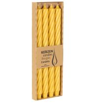 Artikel Rustic Kerzen Twist Hohe Stabkerzen durchgefärbt Gelb 350/28mm 4St