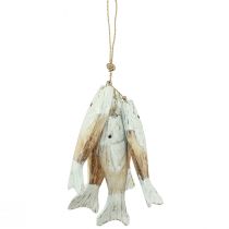 Artikel Rustikale Holzfische Hänger mit 5 Fischen Weiß Natur 15cm