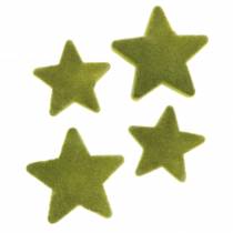 Artikel Streudeko Sterne beflockt Moosgrün 4cm/5cm 40St