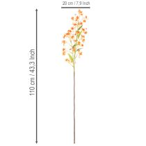 Artikel Kunstblume Orchideenzweig Orange filigran Raumdeko 110cm 3St