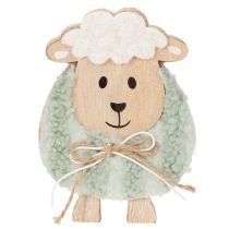 Artikel Holz Schaf Dekoration niedliche Dekofigur für Frühling und Ostern Tischdekoration 11cm 6St