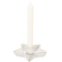 Artikel Kerzenhalter Stern aus Keramik Weiß für Stabkerzen 12cm 2St