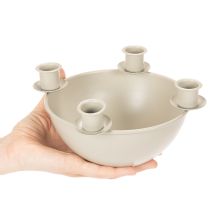 Artikel Kerzenschale mit 4 Haltern Adventskranz modern Beige 15cm